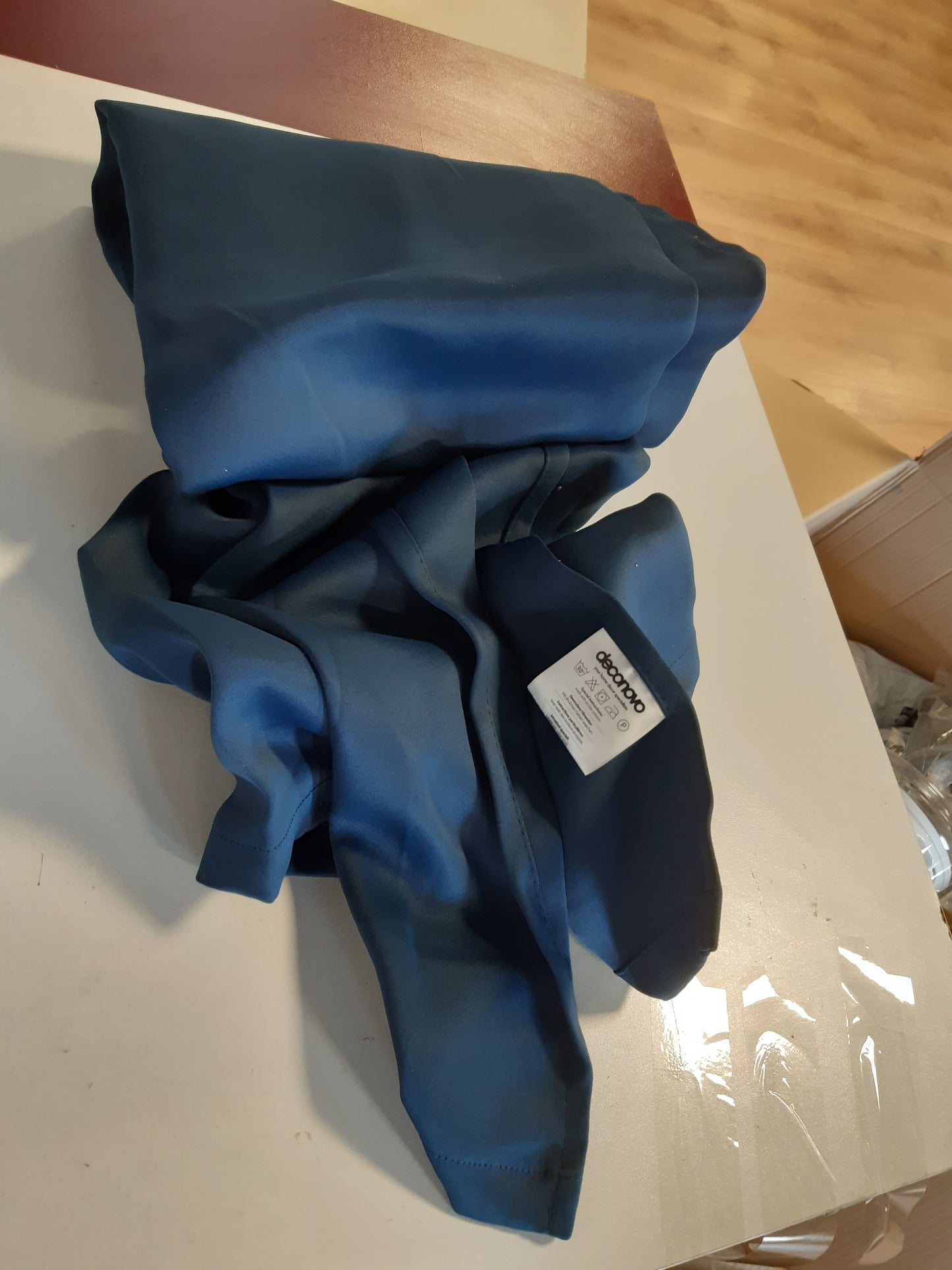 247264 - DECONOVO Home Decorative Solid Unazë Sipërfaqe Perde Termoizoluese, Perde Errësire për Dhomë Ndenjeje 55x102 inç, Blu e Marinës me Një Panel