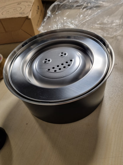 218850 - IDOGCHEW Tas 3L i Zi, Tas Uji për Qen prej Çeliku Inoks, Tas Pa Pika me Kapak Kundër Mbingarkesës dhe Derdhjes