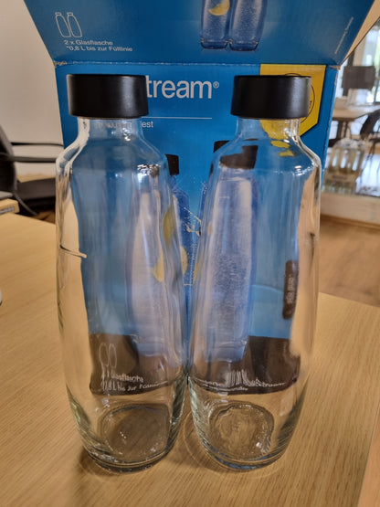222666 - SODASTREAM Karafe qelqi, Set me 2 shishe 1L, të përputhshme me makinat Duo dhe E-Duo, të përshtatshme për lavastovilje