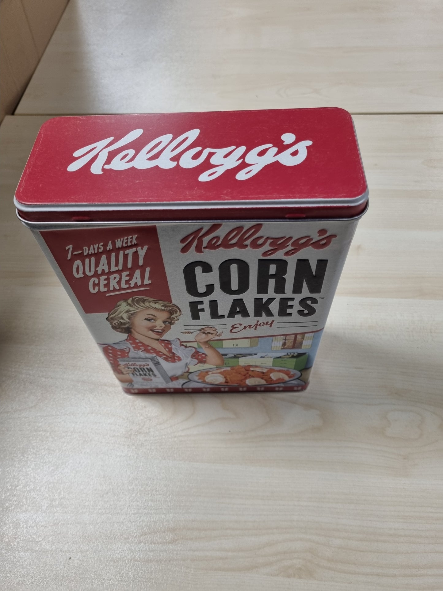 242091 - RETRO NOSTALGIC-ART Enë Ruajtjeje XL, 4 l, Kellogg's – Drithëra Cilësore për Thekon Misri – Ide Dhuratë për Kuzhinën, Kuti Ruajtjeje për Thekon Misri, Dizajn Vintage
