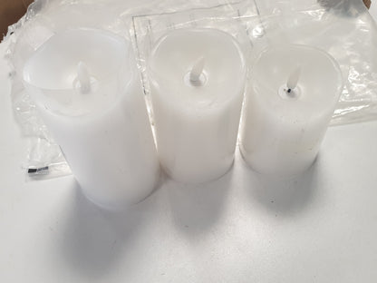 227835 - GOOBAY Qirinj LED me 3 copë, funksion kohëmatësi, të bardhë, me bateri, fitil 3D, të bardhë të ngrohtë (2700 K), të sigurt dhe elegant