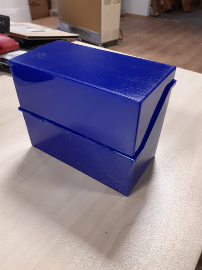 190152 - HELIT - Kuti për Karta Indeksi Indeksi DIN A6 Peizazh, Kuti e Vogël e Blu e Tejdukshme, Kapacitet Afërsisht 400 Karta, Modeli H6904630