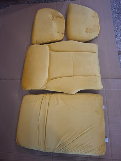 181608 - VIDAXL Karrige me Mbështetëse Këmbësh, Material: Kadife e Verdhe