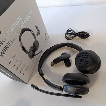 268257 - ANSTEN Kufje me mikrofon, Bluetooth, Anulim zhurme, 40 orë kohë loje, Kufje pa tel me anulim aktiv të zhurmës (ANC), Ultra komoditet, të pajtueshme me Windows, Mac, Linux