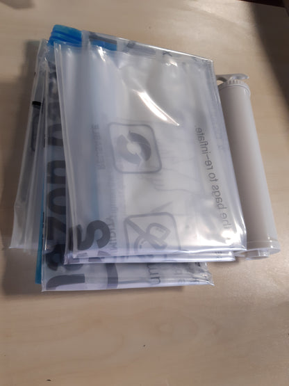 216204 - AMAZON BASICS Qese Ruajtjeje me Vakum, 4 copë, Madhësi Shumë e Madhe, Transparente