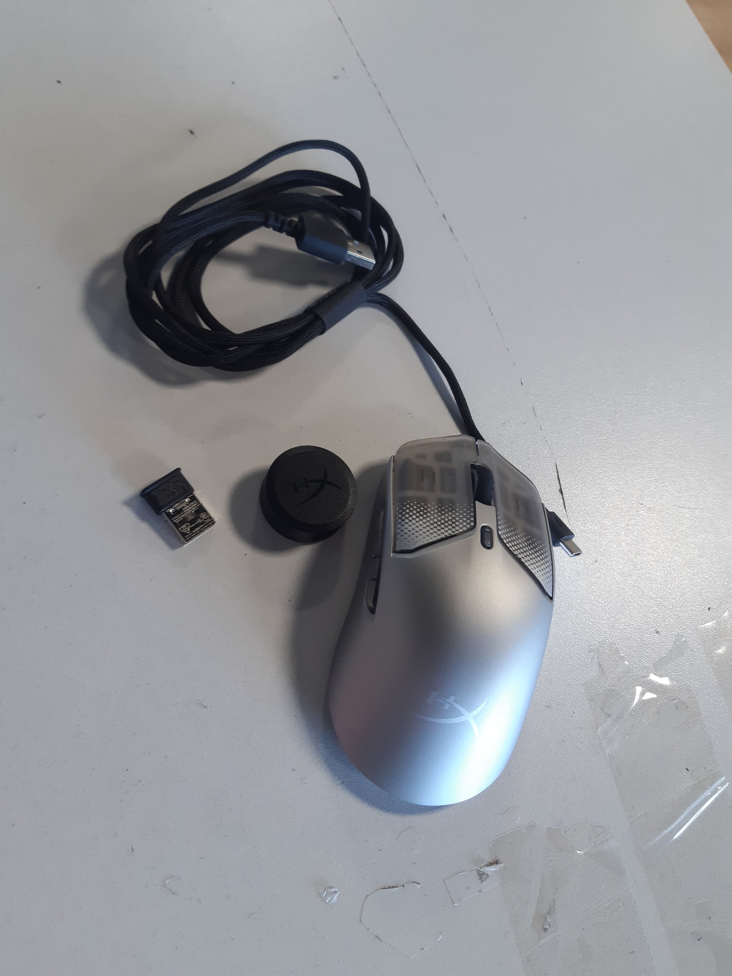 267643 - HYPERX PULSEFIRE HASTE 2 S – Maus për lojëra pa tel, ngjyrë argjend