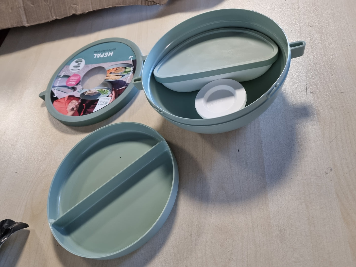 218247 - Mepal - Kutia e Përgatitjes së Vakteve Vita, Bento Bowl, 1500 ml, Ndarje Shtesë me Kapak, Sherbele Nordike
