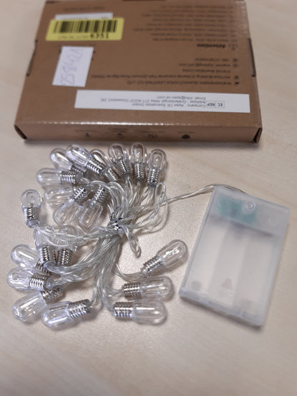 258421 - AGOTD Drita LED me bateri, 20 drita dekorative transparente me glob