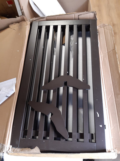 160641 - RELAXDAYS Portë për Kafshë Shtëpiake për Fëmijë, Barrierë për Qen dhe Mace, 4 Panele, Gardh Shkallësh, Material MDF, Dimensionet 92x207cm, Ngjyra Kafe, Pllakë Fibre