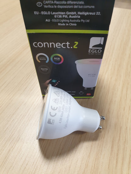 262974 - EGLO Llambë LED Smart Home GU10, ZigBee, kontroll zanor me aplikacion dhe Alexa, RGB, 345 lumen, 5 vat, ngjyrë drite e rregullueshme (e bardhë e ngrohtë - e bardhë e ftohtë)