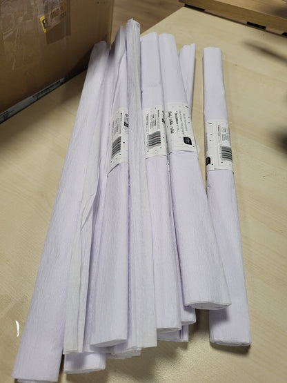 253976 - INTERDRUK Rrotulla letre krep për fëmijë, Pako me 10 rrotulla, 50cm x 200cm, 28g/m2, E bardhë