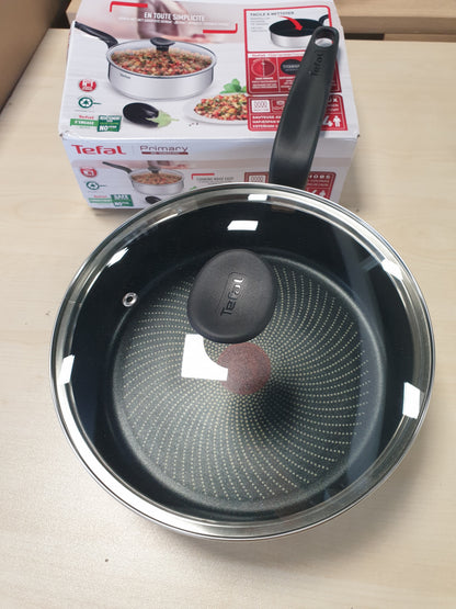 167523 - TEFAL PRIMARY Tigan për Skuqje me Kapak, 24 cm, Garanci 10 Vjeçare, Material Çelik Inoks, Shtresë Jo-ngjitëse, Pajtueshëm me Induksionin, Modeli E3093204