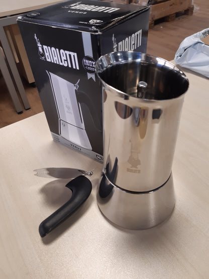 226425 - BIALETTI Venus Induction, Makinë kafeje Espresso prej çeliku inox, 10 gota (460 ml), Alumini, Argjend