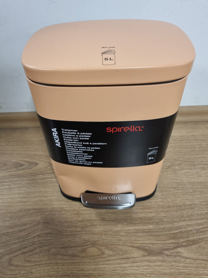 240588 - SPIRELLA - Kosh Çeliku me Pedale AKIRA, 5L, dizajn modern drejtkëndor, ngjyrë pjeshke mat