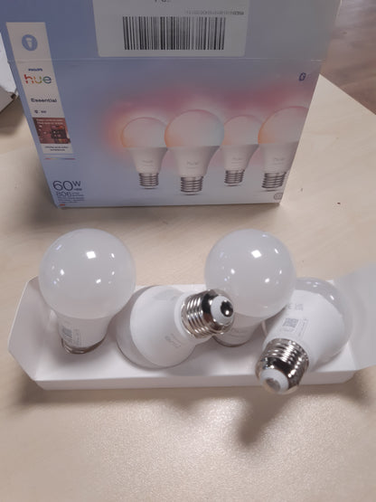 250241 - PHILIPS Hue Essential A60 Llampa inteligjente LED, E27, 8W, 2200-6500 K, 806 lm, me errësim, e pajtueshme me Alexa, Google dhe Apple Home, Pako me 4