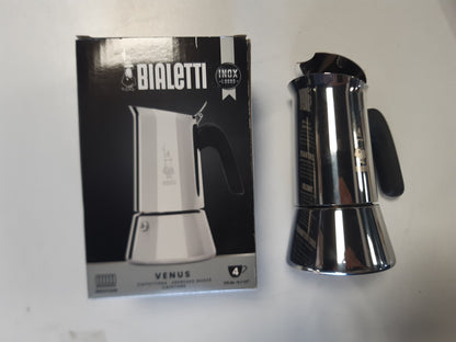 208991 - BIALETTI - Makinë Kafeje Venus me Dorezë Kundër Djegies, E Përshtatshme për Induksion, Kapaciteti 4 Filxhanë (170ml), Materiali Çelik Inox