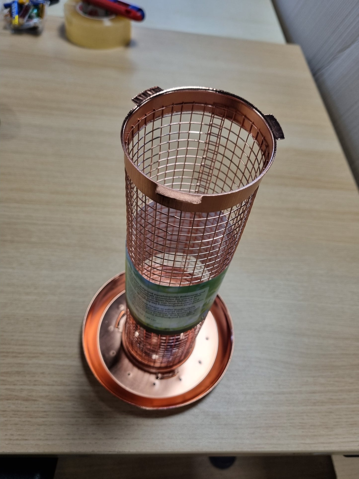 251948 - DEHNER Natura Premium Chloe Ushqyes për zogj të egër, stacion ushqimi për zogj të egër, stacion ushqimi i papërshkueshëm nga uji/i varur, Ø 16 cm, lartësi 30 cm, metal, bakër