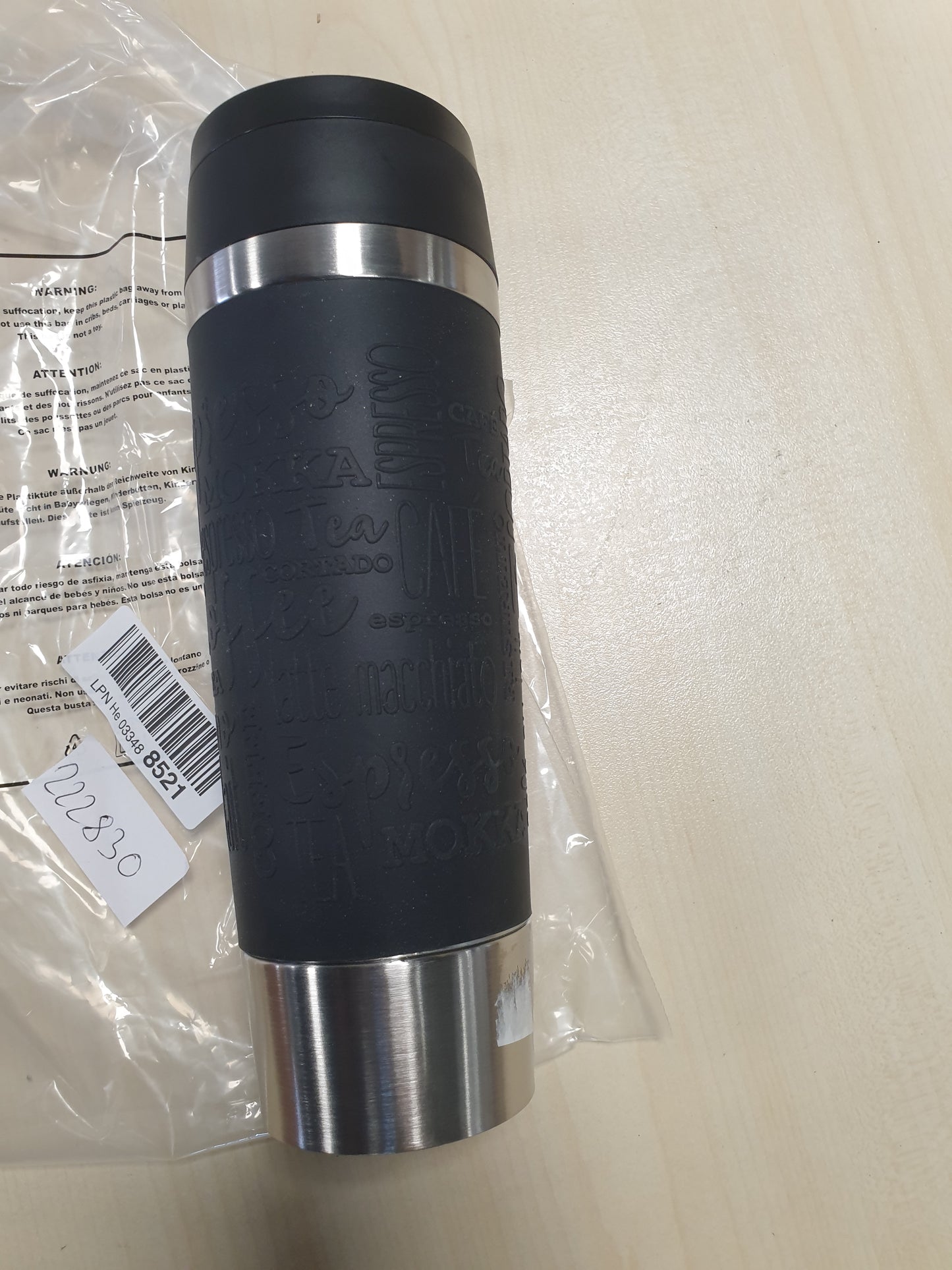 222830 - EMSAL Filxhan Udhëtimi N20220 0.5 Litra, çelik inox, kapak i ri komod me vidë, mban pijet të ngrohta për 6 orë dhe të ftohta për 12 orë, 100% i papërshkueshëm nga rrjedhjet, i sigurt për lavastovilje, hapje për pirje 360°, e zezë