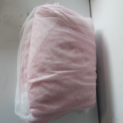 255368 - HUOQOU Shtrat me Tendë Princeshë me Rrudha, Tendë Drejtkëndëshe me 4 Hapje, Rrjetë Mushkonjash me Dy Shtresa, 1Gj x 2Gj x 2.1L(m), Rozë/E Bardhë