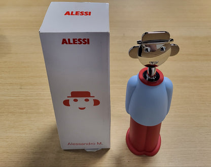 162344 - ALESSI Hapëse Tapash Alessandro M. AM23 LAZR, Bërë nga Rrëshira Termoplastike dhe Zamak i Kromuar, në Ngjyrë Blu dhe të Kuqe