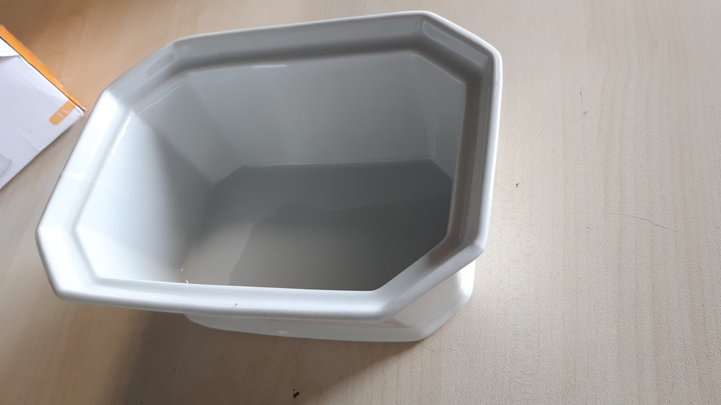 185180 - RH46635 Terrinë Pate me Kapak, Porcelan i Bardhë dhe i Butë, Kapaciteti 1L