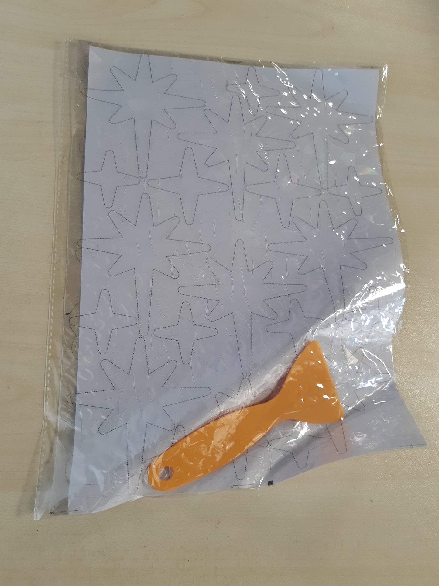 207016 - WEDAMOO Ngjitëse për Dritare me 33 copë Prizma, Set Yje/Kali/Ylber, Material Kapës Dielli, Mbrojtje për Zogj nga Goditjet e Dritareve - Fletë Ngjitëse me Ylber
