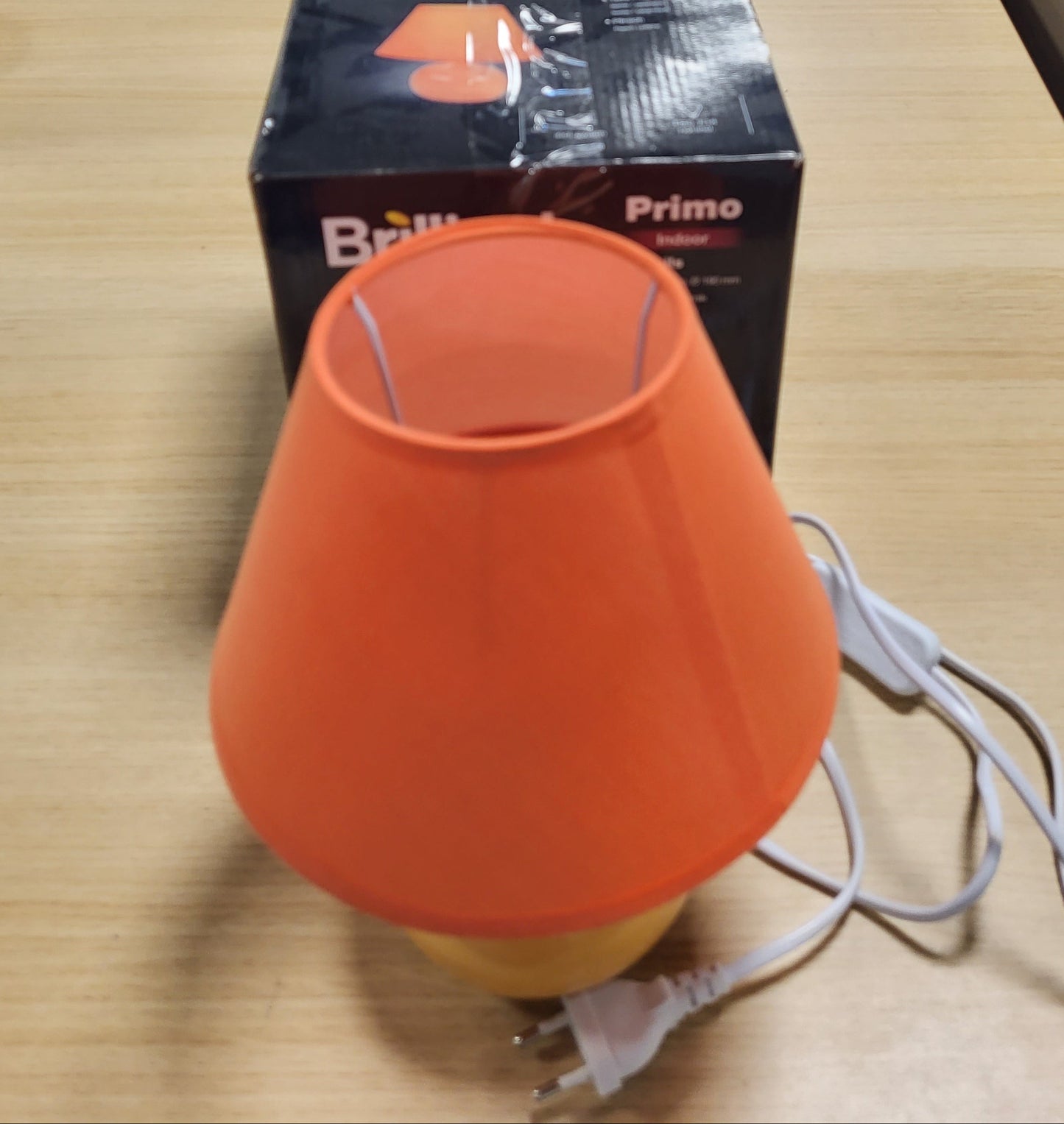 214906 - BRILLIANT Llambë tavoline ngjyrë pjeshke | 1x D45, E14, 40W, e përshtatshme për llambat me ngritje