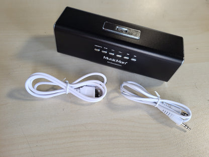 266649 - MUSICMAN Altoparlant Portativ MA Soundstation - Zë Stereo - Radio FM, MP3 Player, USB, AUX/Line-In, Vend për Kartë MicroSD - 6 Orë Kohëzgjatje Luajtjeje - Ideal për Udhëtim (i Zi)