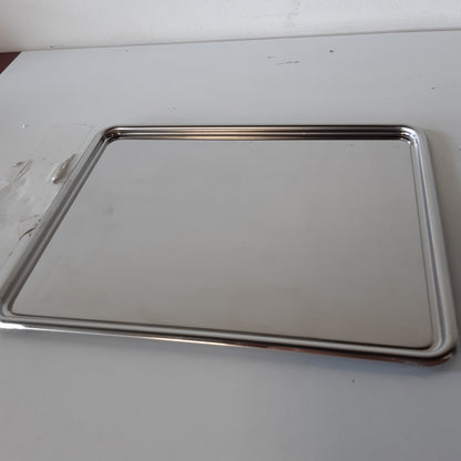 214614 - DE BUYER Tabaka me skaje të rrumbullakosura, çelik inox, Gjatësia 31cm / Gjatësia 24cm