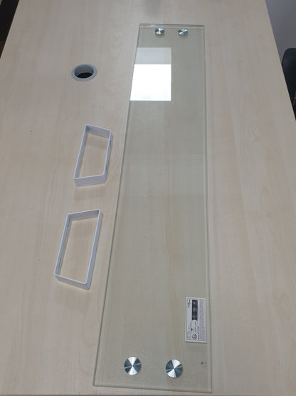 265267 - VIDA XL Stand Monitori E Bardhë 100x20x8 cm Xham i Temperuar dhe Metal i Temperuar