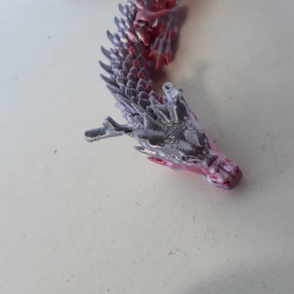 258274 - FOLANDO Dragua i Printuar 3D në Vezë, 30 cm, Figurinë Dragoi të Printuar 3D, Lidhje Fleksibile, Ngjyra Ylberi