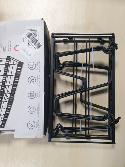 163605 - JOEJI-T Organizuesi i mbajtësve të tenxhereve me kursim hapësirë, Organizuesi i sirtarëve me 9 mbajtëse për tenxhere dhe tiganë