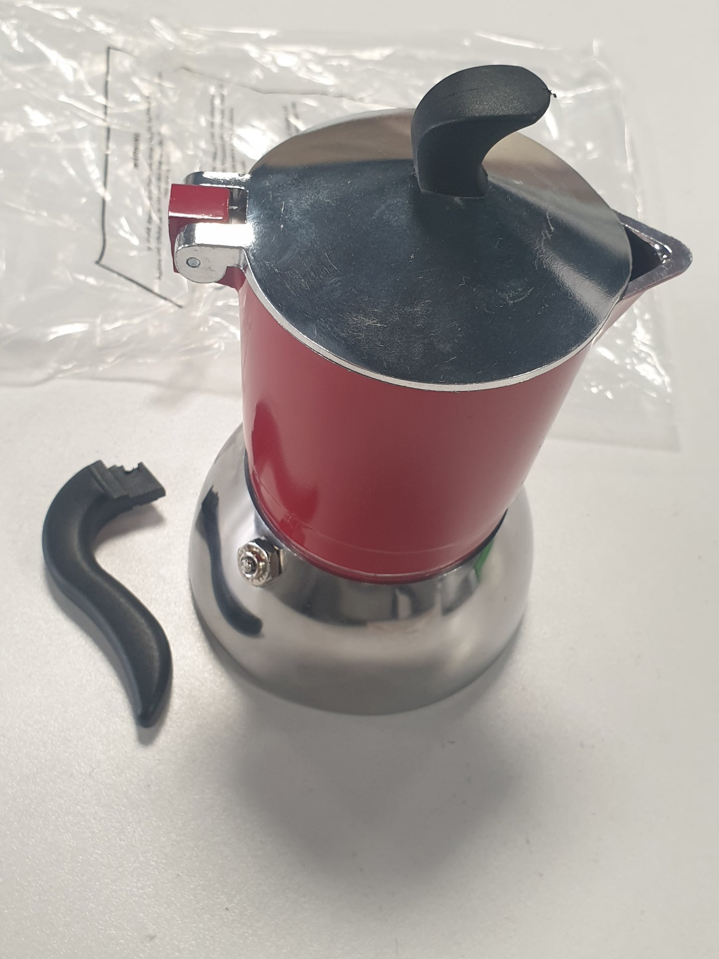 260919 - BIALETTI Fiammetta Induction Cafe Aparat me Filtër, 4 filxhanë (150 ML), i përshtatshëm për të gjitha sobat, dizajn elegant, i kuq