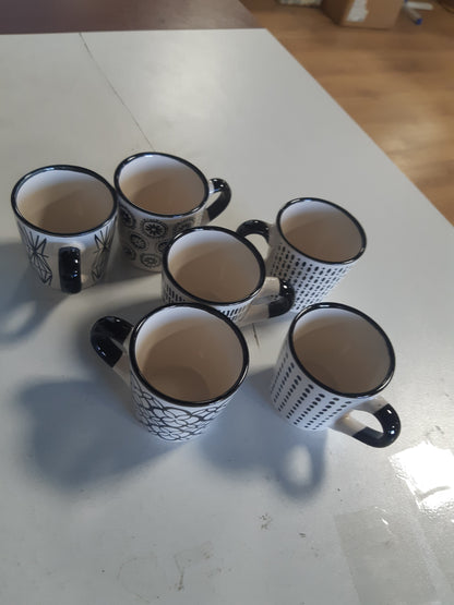 223356 - H&H Set me 6 Filxhanë Kafeje prej Stoneware, 90 cc, Dizajn i Përzier, Elegante dhe Praktike