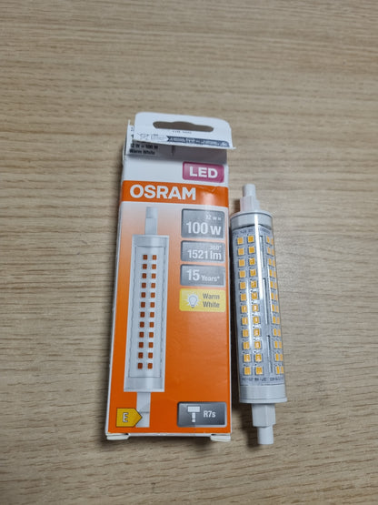 188116 - OSRAM Llambë me Tub LED, Bazë R7s, Zëvendësuese për Llambë 100W, 12W, E Bardhë e Ngrohtë (2700K)