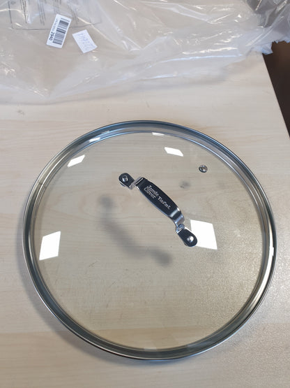 222647 - TEFAL - Kapak për tigan dhe tenxhere Jamie Oliver 28 cm, kapak qelqi me buzë çeliku inox, kanal avulli, mbrojtje nga tejmbushja, B89987