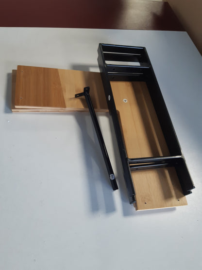 239993 - WENKO Raft Këndi Kuzhine Model Lou, Organizues për Sipërfaqe Pune, i Bërë prej Metali dhe Bambuje, 2 Kate, 30 x 33 x 30 cm, E Zezë/Kafe e Çelët