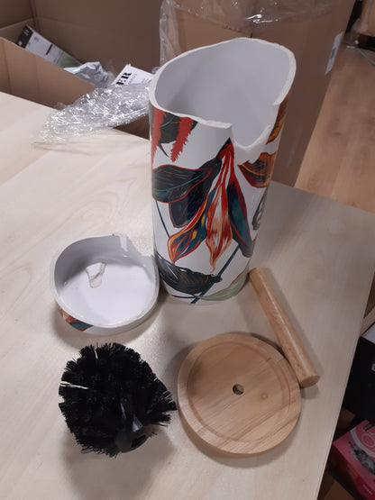 201359 - FURÇË TUALETI PALAWAN me Mbajtëse Qeramike, Dekorative, Set 5 Pjesë