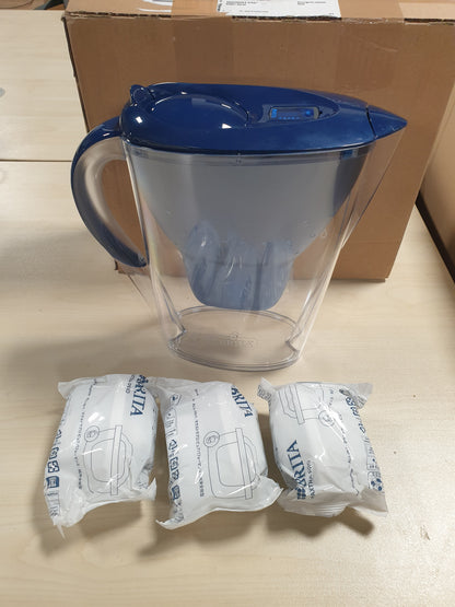 256033 - BRITA Kana e ujit Marella, Kapacitet 2.4 L, Përfshin 3 filtra MAXTRA PRO, Zvogëlon klorin, gurin gëlqeror, metalet PFAS