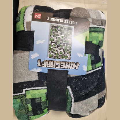 214438 - CHARACTER WORLD Batanije Zyrtare prej Leshi për Botën e Personazheve Minecraft | Batanije e Kthyeshme 2 Anëshe me Dizajn Scribble, Super e Butë, e Ngrohtë