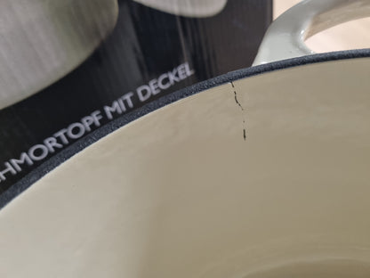213576 - ECHTWERK Enë tave prej gize me veshje smalti, tenxhere e rrumbullakët për bukë, e përshtatshme për furra, skarë, BBQ dhe induksion, 3.5 L, Ø 22.5 cm