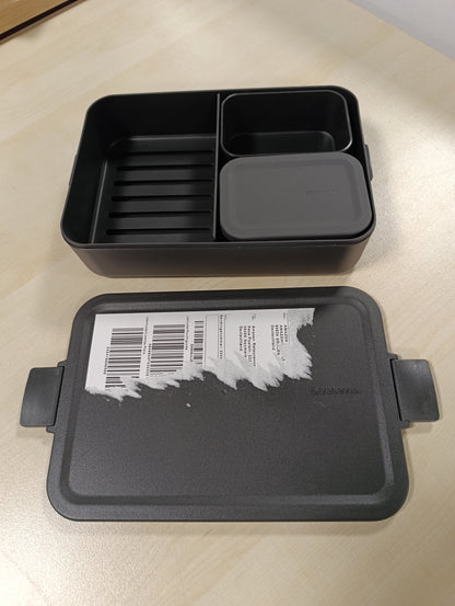 247754 - BRABANTIA Kuti Dreke Make & Take Bento, e madhe, ndarje të lëvizshme, 25.5 x 16.7 x 6.2 cm, gri e errët