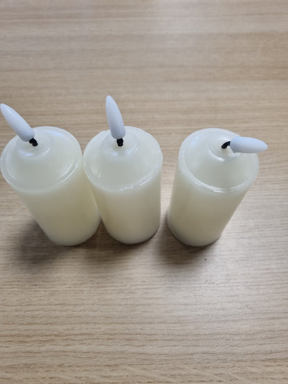 209093 - FLAIR FLOWER Qirinj LED, Set prej 3, Elektrikë me Kohëmatës, Dyllë e Vërtetë, Ndriçim Amortizor, Ngjyra e Bardhë e Ngrohtë, Qirinj Dekorativë me Shtyllë, Madhësia 10 cm, Romantikë për Ditën e Shën Valentinit dhe Adventi