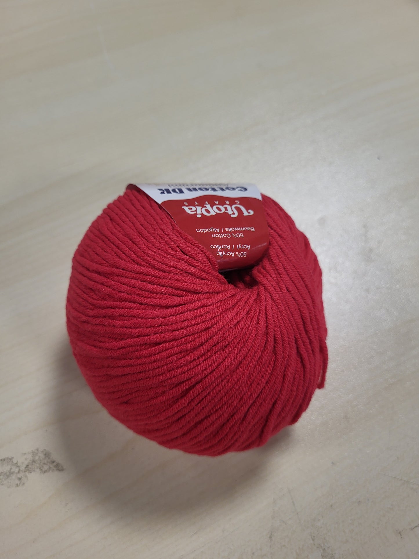 269613 - AMIGURUMI Fije pambuku DK Utopia Crafts, 50% pambuk, 50% akrilik, 50g, e kuqe