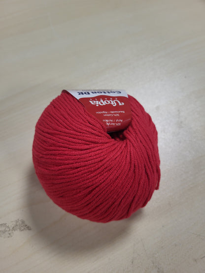 269613 - AMIGURUMI Fije pambuku DK Utopia Crafts, 50% pambuk, 50% akrilik, 50g, e kuqe