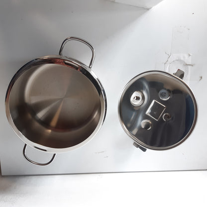 260324 - Tenxhere me Presion 22 cm - 5lt, Çelik Inox 18/10, e Përshtatshme për Të Gjitha Sobat, Prodhuar në Itali