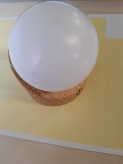 253177 - BRILONER - Llambë Mini LED Pa Tel Tavoline, IP54, Kontroll me Prekje, Errësim Hap pas Hapi, Bateri dhe Burim Drite i Ndërrueshëm, 10 x 8 x 9 cm, Dru