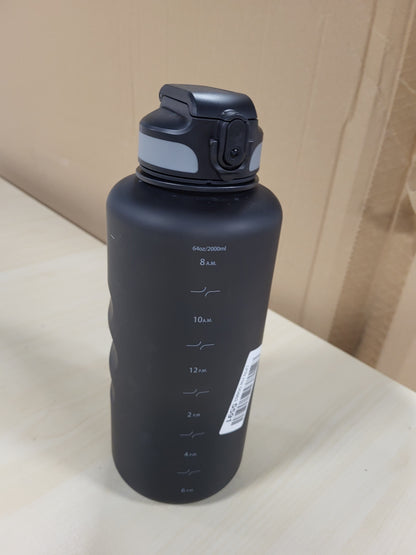 214764 - HYDRACY Shishe uji 2L pa BPA me shënues kohor, kashtë dhe kyçje të sigurt - Mbështjellëse neopreni, e papërshkueshme nga rrjedhjet, e ripërdorshme, e lehtë