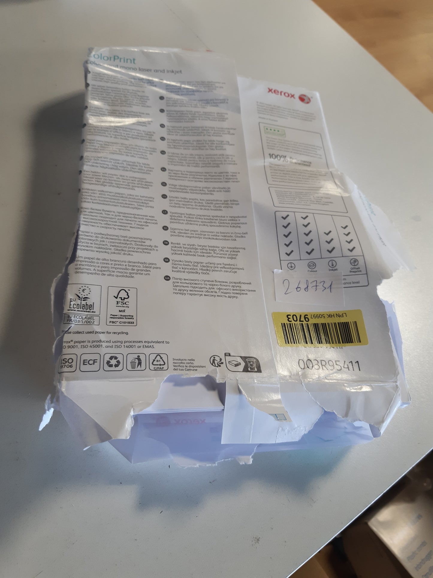 268731 - Xerox Letër për printer lazer me ngjyra Colorprint Premium, e bardhë, 200 g/m², A4, FSC Mix Credit, 1 pako (250 fletë), 003R95411