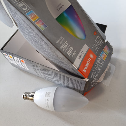 186125 - LEDVANCE - Llampa LED SMART+ MATTER, E14, 4.9W, 470lm, Ngjyrë Bardhë e Ngrirë, e Pajtueshme me Google/Alexa/Apple, Kontrollueshme me Aplikacion ose me Zë, Jetëgjatësi 20,000 Orë, Pako e Vetme